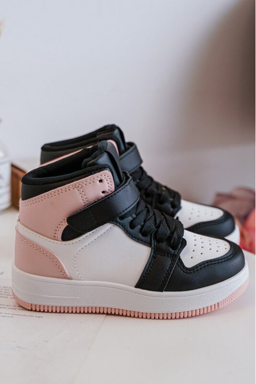 Vysoká Detská športová obuv biely-Ružová Teredite