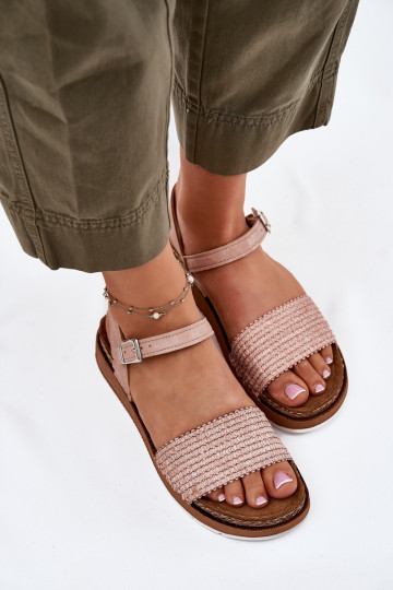 Dámske sandále S vrkočom Do Pasek Inblu GS000050 Ružová