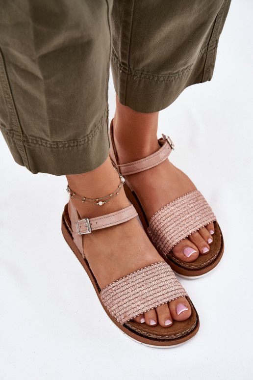 Dámske sandále S vrkočom Do Pasek Inblu GS000050 Ružová