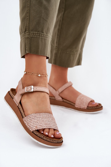 Dámske sandále S vrkočom Do Pasek Inblu GS000050 Ružová 2