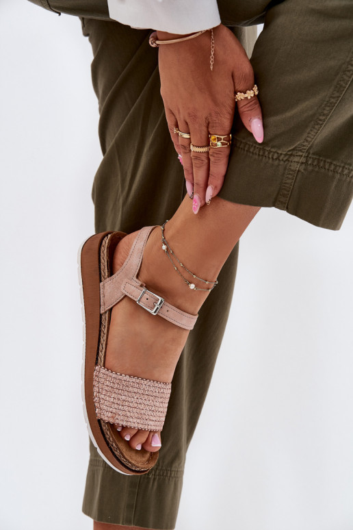 Dámske sandále S vrkočom Do Pasek Inblu GS000050 Ružová