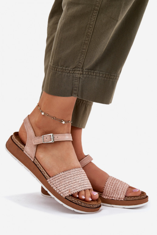 Dámske sandále S vrkočom Do Pasek Inblu GS000050 Ružová