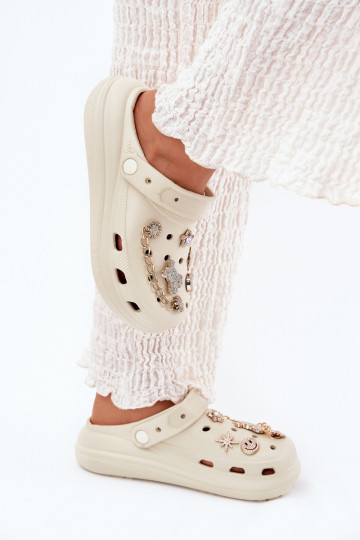 Ľahké papuče Dámske papučePrzypinkami béžová Linaviela