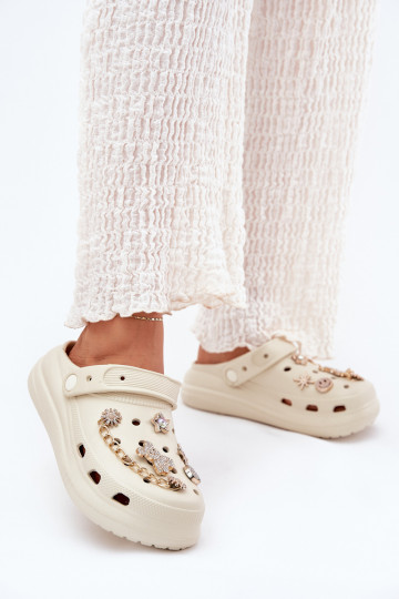 Ľahké papuče Dámske papučePrzypinkami béžová Linaviela 2