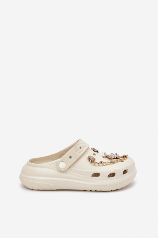 Ľahké papuče Dámske papučePrzypinkami béžová Linaviela