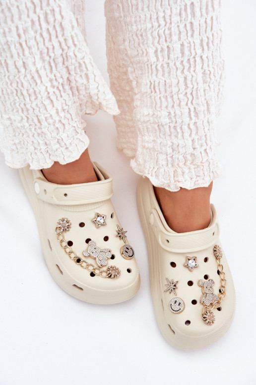 Ľahké papuče Dámske papučePrzypinkami béžová Linaviela