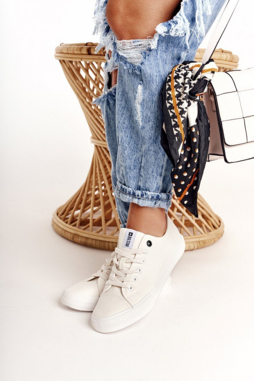 Dámska nízka bežná obuv Big Star DD274451 biela farba