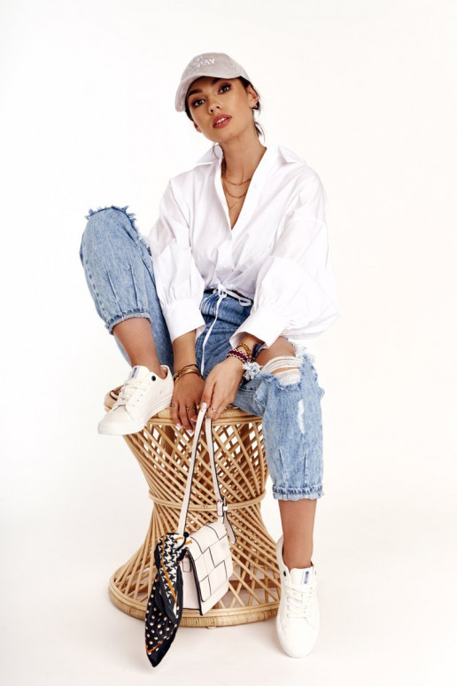 Dámska nízka bežná obuv Big Star DD274451 biela farba