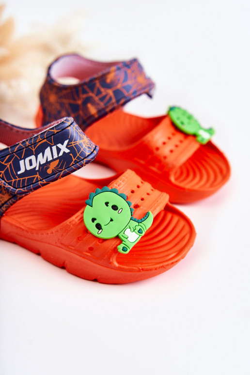 Jednoduché Ľahké papuče Detské sandále s lepiacimi spojkami oranžová Asti
