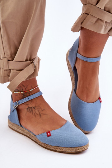 Dámske espadrilky s platformou Big Star FF274532 Modrá