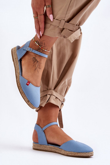 Dámske espadrilky s platformou Big Star FF274532 Modrá 2