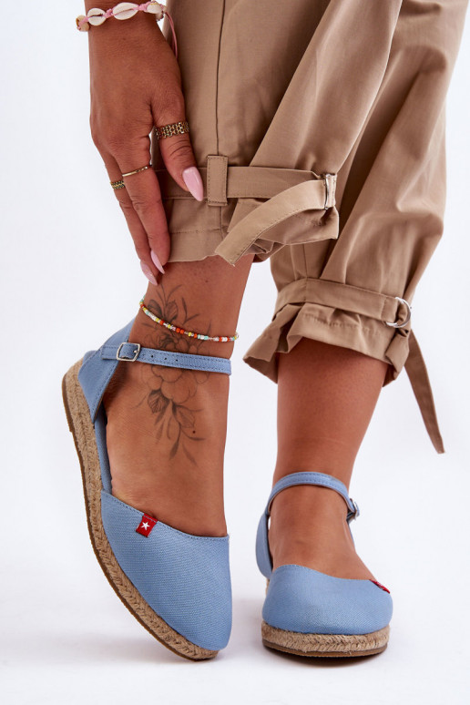 Dámske espadrilky s platformou Big Star FF274532 Modrá