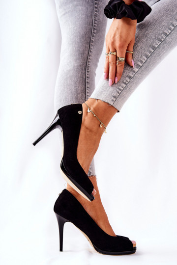 Semišové topánky Monnari 0490-020 čierna