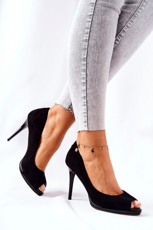 Semišové topánky Monnari 0490-020 čierna