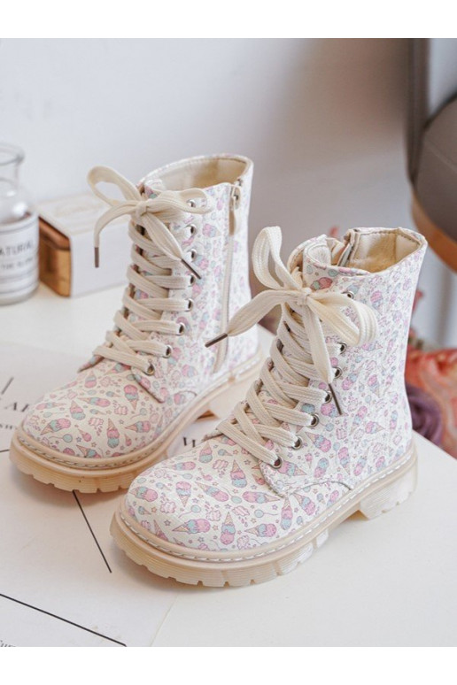 zahriať sa Čižmy deti so zipsami béžová Dolida