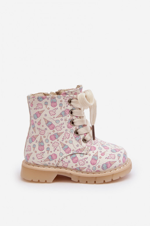 zahriať sa Čižmy deti so zipsami béžová Dolida