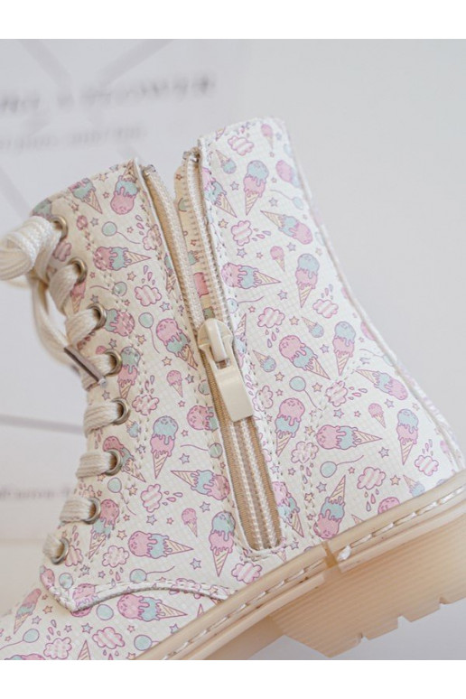 zahriať sa Čižmy deti so zipsami béžová Dolida