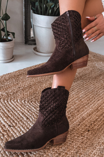 Prelamované čižmy Dámske s podpätkami CzekoladoIne Ferissa