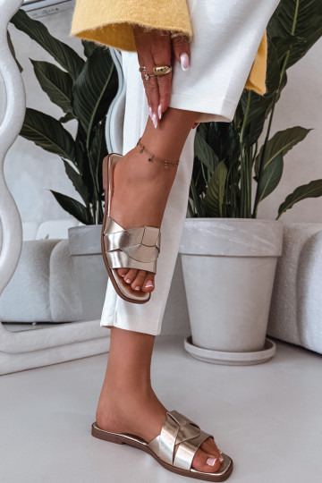 Papuče Dámsky byt S pruhmi zlatej farby Márissae