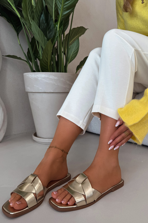 Papuče Dámsky byt S pruhmi zlatej farby Márissae