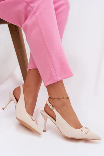 vysoké opätky Dámske S Ornatem Detalem slonovina Lurella