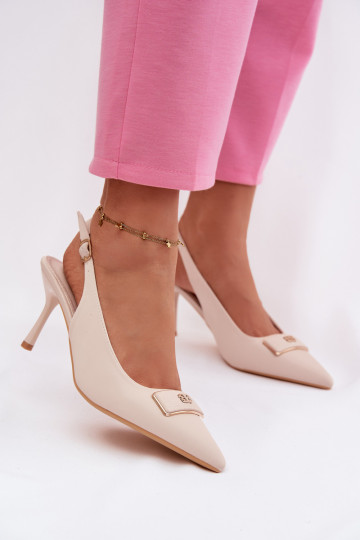 vysoké opätky Dámske S Ornatem Detalem slonovina Lurella 2