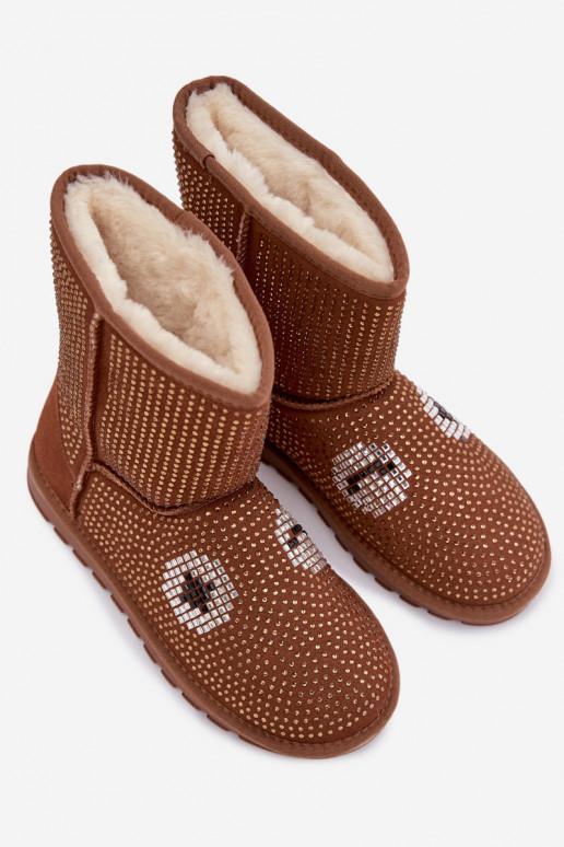 Zdobené Vysoká Snehule Dámske Hnedá farba Galivra