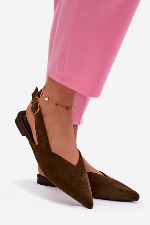 Balerínky so zlatými prackami z eko semišuoIne zelená farba Palerra