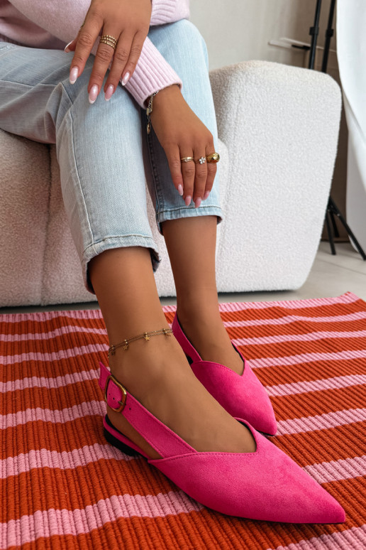 Balerínky so zlatými prackami z eko semišuoIne Ružová Palerra