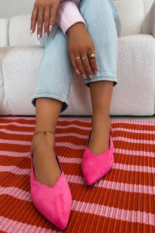 Balerínky so zlatými prackami z eko semišuoIne Ružová Palerra