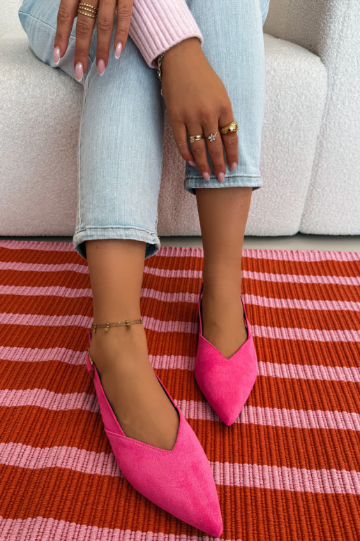 Balerínky so zlatými prackami z eko semišuoIne Ružová Palerra