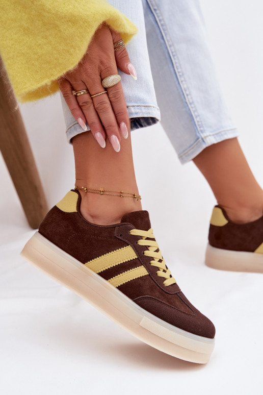 Tenisky model obuvi Dámske s platformou CzekoladoIne Giselia