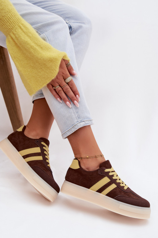 Tenisky model obuvi Dámske s platformou CzekoladoIne Giselia