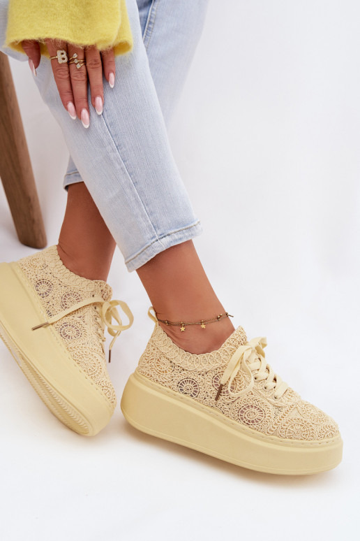 SzydełkoIne Tenisky Dámske s platformou žltá Evalora