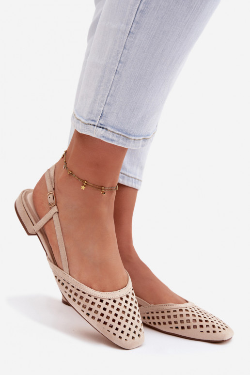 Prelamované balerínkyz eko semišuu béžová Farivelle