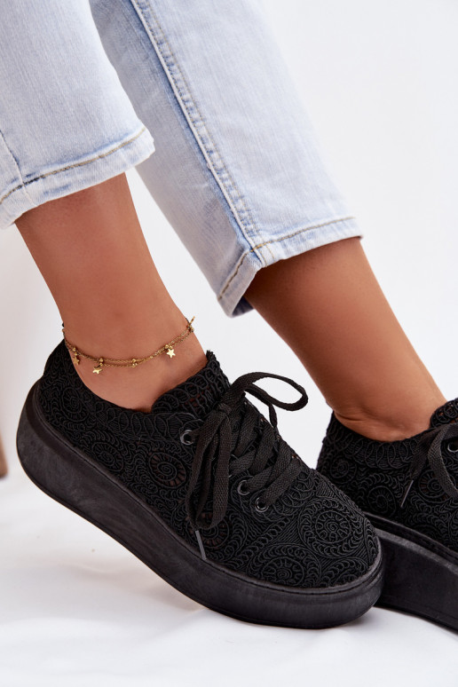 SzydełkoIne Tenisky Dámske s platformou čierna Evalora