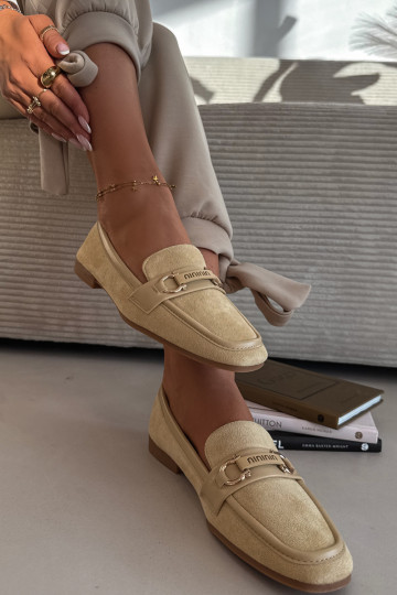 Módne dámske mokasíny s ozdobnými prvkami v žltej farbe Evelora