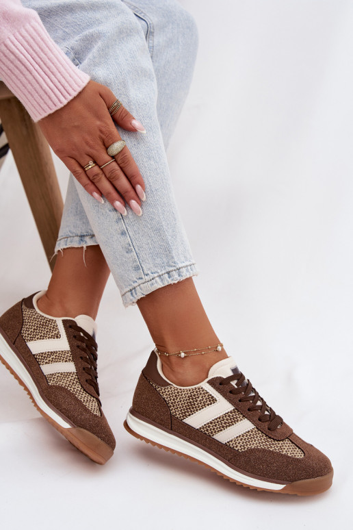 Hnedé dámske športové topánky „Sneakers" model „Soretta"
