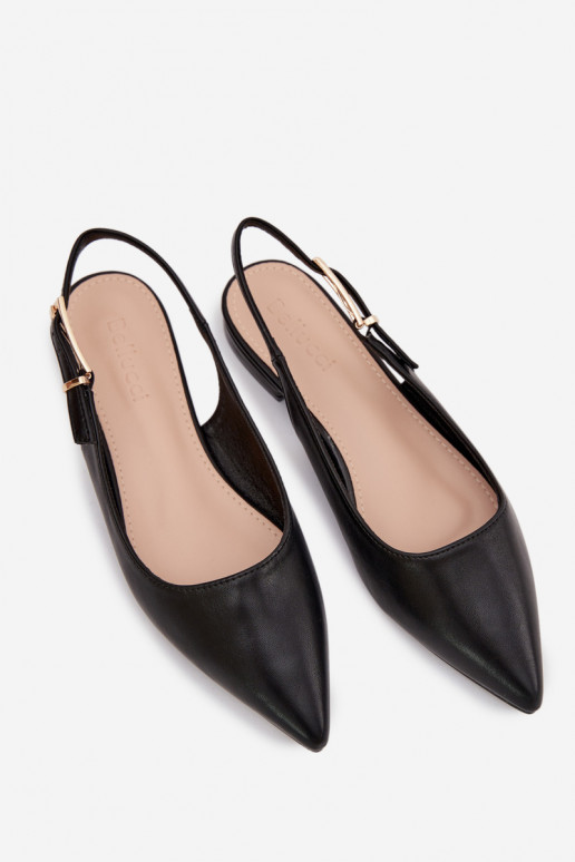 Čierne Iverelle balerínky so zlatými sponami