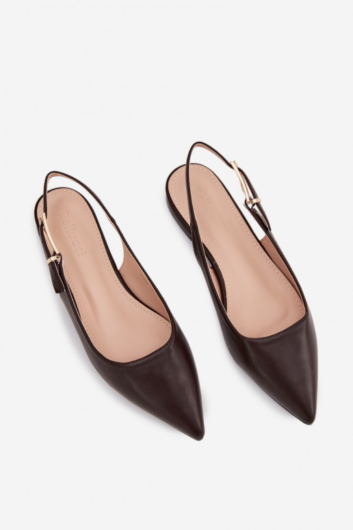 Hnedé Iverelle balerínky so zlatými sponami