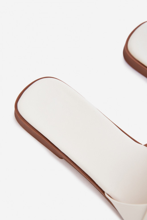 Papuče Dámsky byt S pruhmi biela farba Márissae