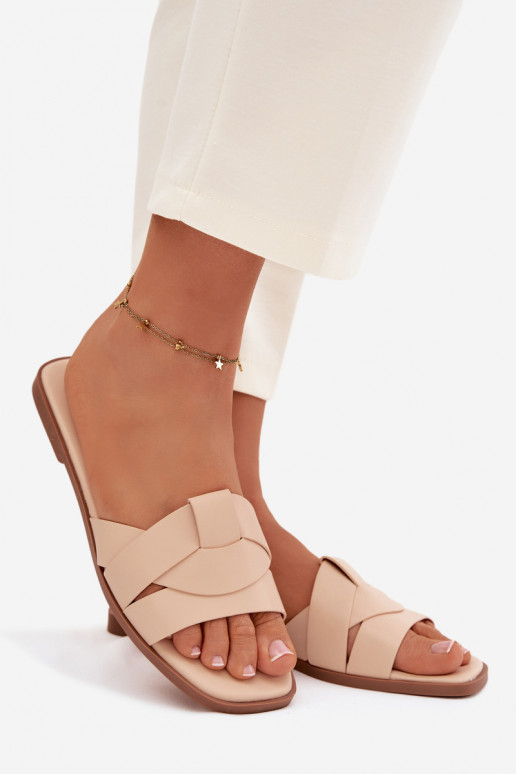 Papuče Dámsky byt S pruhmi béžová Márissae