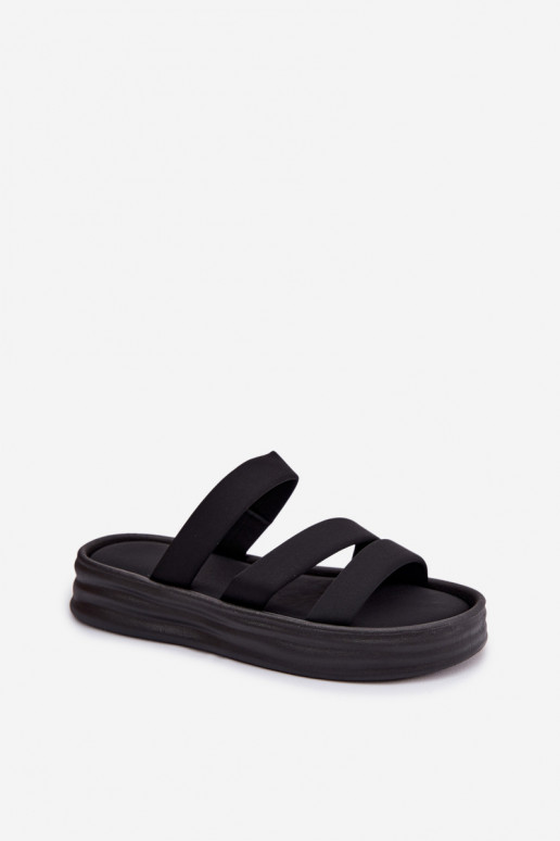 materiál Dámske papuče s platformou S pruhmi čierna Liorine