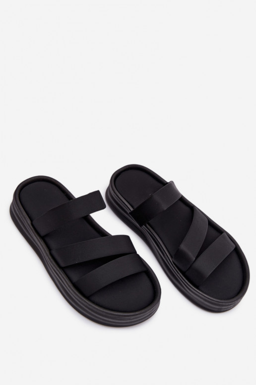 materiál Dámske papuče s platformou S pruhmi čierna Liorine