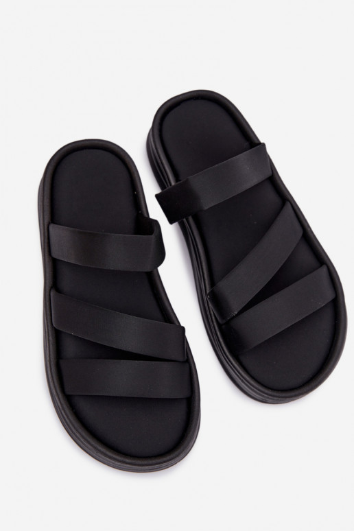 materiál Dámske papuče s platformou S pruhmi čierna Liorine