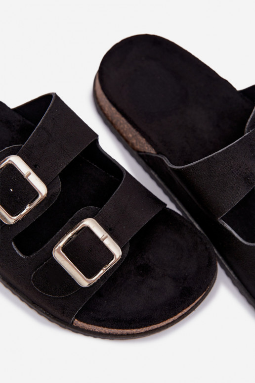 Dámske papuče s prackami čierna Oliena