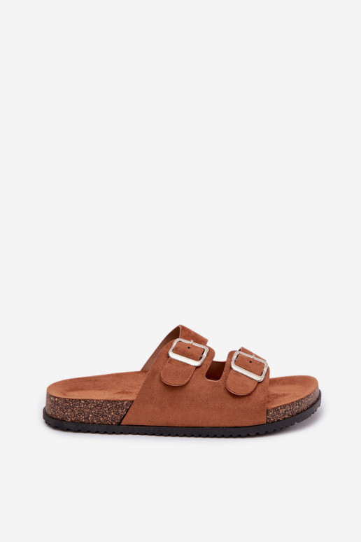 Dámske papuče s prackami Hnedá farba Oliena