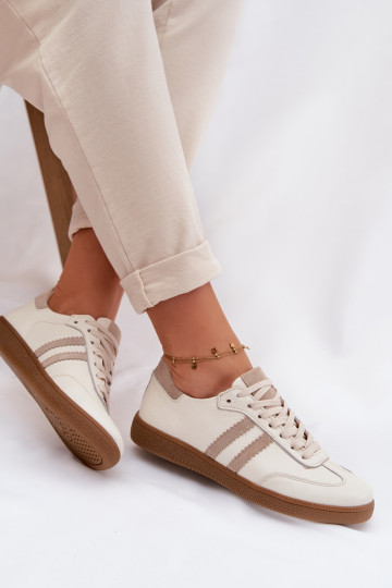 Zazoo N1068 Kožené Nízka Tenisky model obuvi Dámske béžová