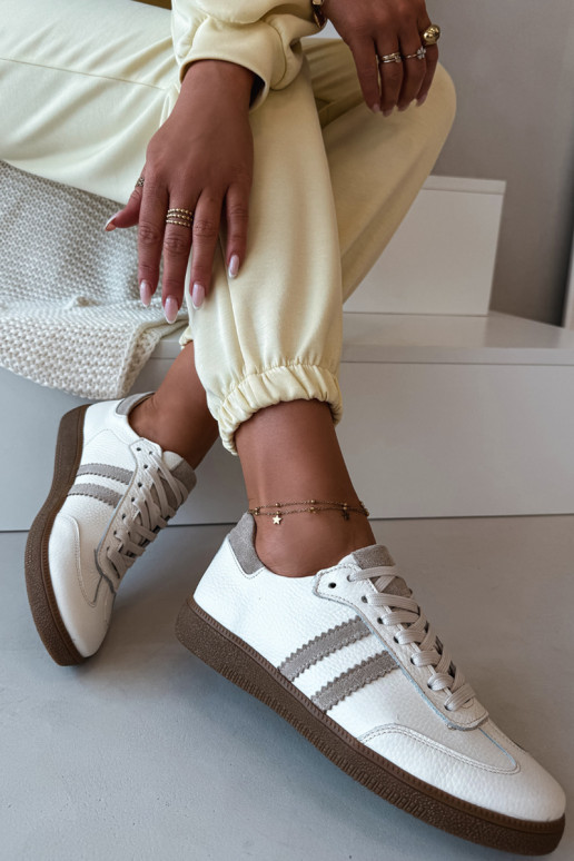 Zazoo N1068 Kožené Nízka Tenisky model obuvi Dámske béžová