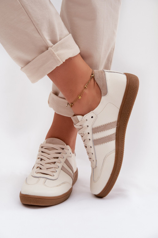 Zazoo N1068 Kožené Nízka Tenisky model obuvi Dámske béžová